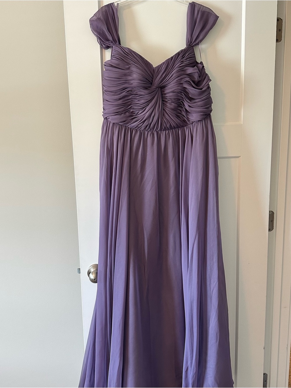Love Lane Size 12 Lavender Purple Ruched Chiffon Formal Prom Gown